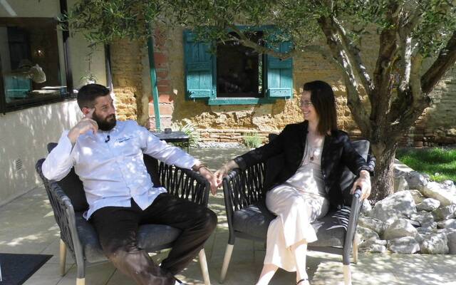 Cynthia Sribick et Julien Razemon, Restaurant la Maison Despouès, Puylausic, Samatan, Lombez, Savès, Gers, Gascogne, France. 